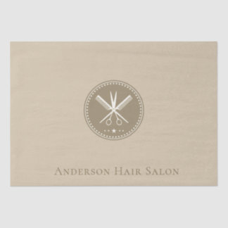 Aangepaste Salon Elegant Neut – Taupe Star Logo De Tissuepapier