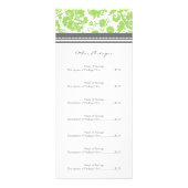 Aangepaste Salon Rack Cards Limoen Grijze Damask Reclamekaart (Achterkant)