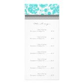 Aangepaste Salon Rack Kaarten Aqua Gray Damask (Achterkant)