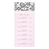 Aangepaste Salon Rack Kaarten Roze Grijs Damask (Achterkant)