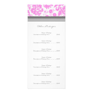 Aangepaste Salon Rack-kaarten Roze grijze Damask Reclamekaart