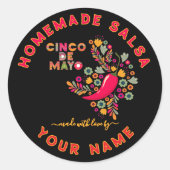 Aangepaste Salsa-labels voor Thuisgemaakte Salsa Ronde Sticker (Voorkant)