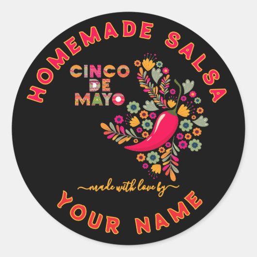 Aangepaste Salsa Labels voor Zelfgemaakte Salsa (Voorkant)