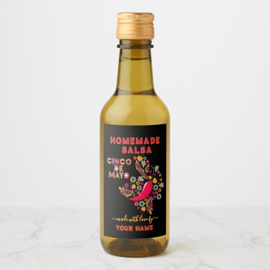 Aangepaste Salsa Labels voor Zelfgemaakte Salsa Wijn Etiket (Voorkant)