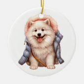 Aangepaste Samoyed Dog Keramisch Ornament (Voorkant)