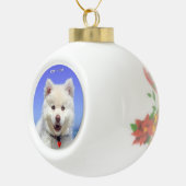 Aangepaste Samoyed Dog Photo Keramische Bal Ornament (Rechts)