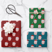 Aangepaste Santa Claus Gift Wrap, Gezicht