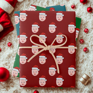Aangepaste Santa Claus Gift Wrap, Gezicht Inpakpapier Vel