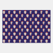 Aangepaste Santa Hat Face Christmas Gift 2 foto's Inpakpapier Vel (Voorkant 3)