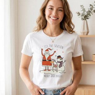 Aangepaste Santa Snowman Rendier Star Christmas Hy T-shirt