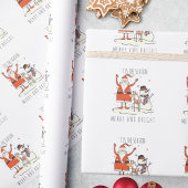 Aangepaste Santa Snowman rendier vrolijk en helder Cadeaupapier