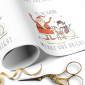 Aangepaste Santa Snowman rendier vrolijk en helder Cadeaupapier