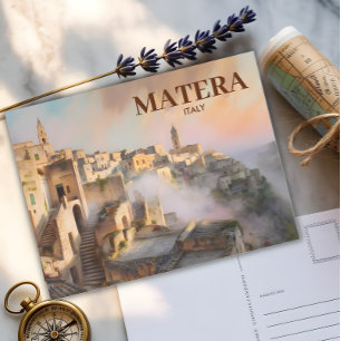 Aangepaste Sassi di Matera Italië Reis Waterverf Briefkaart