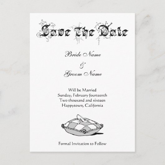 Aangepaste Save the Date Assepoester Slipper Grijz Aankondigingskaart (Voorkant)