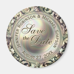 Aangepaste Save the Date Goud Glam  Magneet