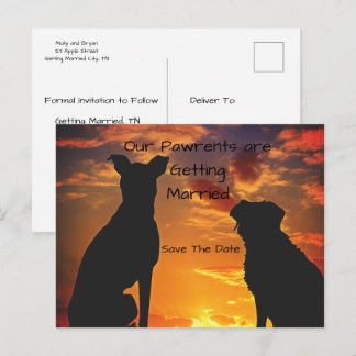 Aangepaste Save the Date van de Honden Aankondigingskaart