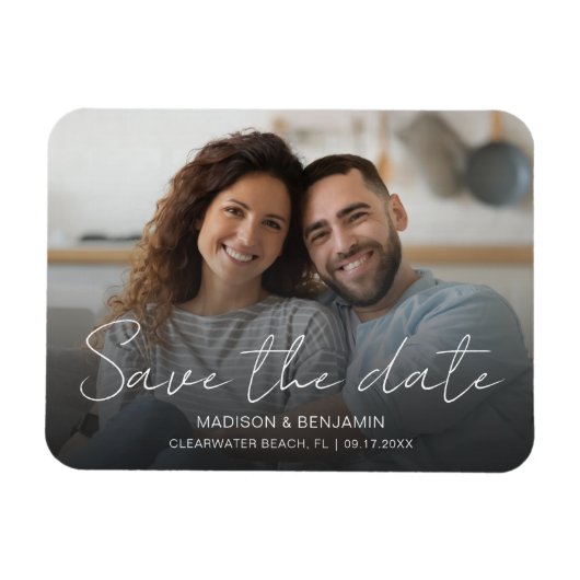 Aangepaste Save the Date Wedding Verloving Foto Magneet (Horizontaal)