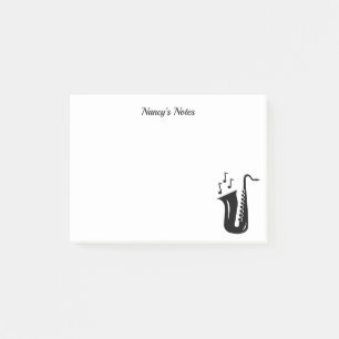 Aangepaste saxofone post met saxofonist post-it® notes