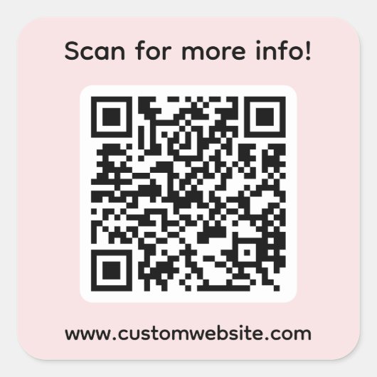 Aangepaste scan voor meer info QR-code Vierkante Sticker (Voorkant)