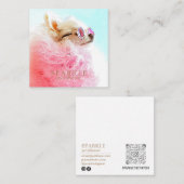 Aangepaste scanbare QR-code fotokaart Vierkante Visitekaartje (Voorkant / Achterkant)