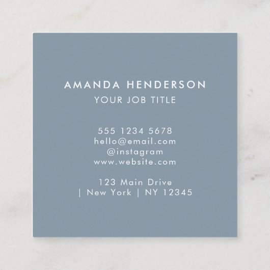 Aangepaste Scannable Professionele QR Code Marine  Vierkante Visitekaartje (Achterkant)