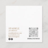 Aangepaste scannable QR Code Photo Notecard Vierkante Visitekaartje (Achterkant)