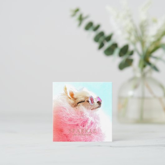 Aangepaste scannable QR Code Photo Notecard Vierkante Visitekaartje (Staand voorkant)