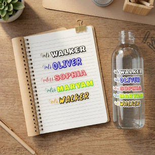 Aangepaste schaduw naammonogram Unieke leraren c Sticker