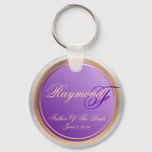 Aangepaste schaduwen van Lavender Vader van Bride  Sleutelhanger (Voorkant)