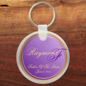 Aangepaste schaduwen van Lavender Vader van Bride  Sleutelhanger (Voorkant)