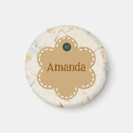 Aangepaste schattige aardse bruine rand in bloemen magneet