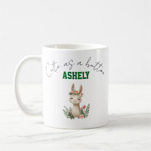 Aangepaste schattige als een knop lama schattig koffiemok