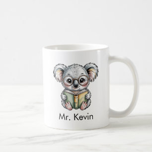 Aangepaste Schattige Baby Koala Leest een Boek Koffiemok