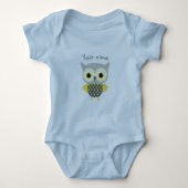Aangepaste Schattige blauwe uil Romper (Voorkant)