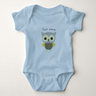 Aangepaste Schattige blauwe uil Romper