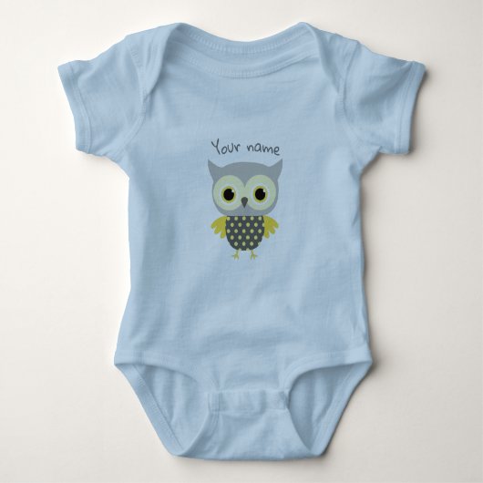 Aangepaste Schattige blauwe uil Romper (Voorkant)