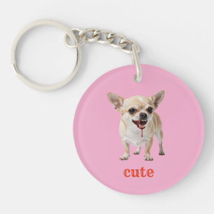 Aangepaste Schattige Chihuahua Aggro Gemeen Gemene Sleutelhanger