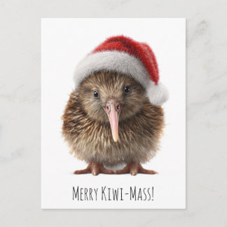 Aangepaste Schattige Kerst Kiwivogel Rode Kerstman Briefkaart