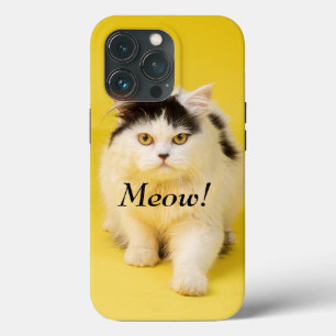 Aangepaste, Schattige klevende kat Meow geel iPhone 13 Pro Hoesje
