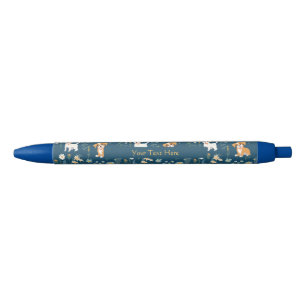 Aangepaste Schattige puppy Blauwe Inkt Pen