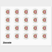 Aangepaste Schattige roze verglaasde donut Ronde Sticker (Vel)