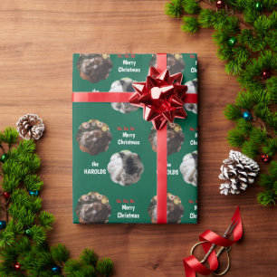Aangepaste Schattigee 2 Pet Foto Feestelijke Kerst Cadeaupapier