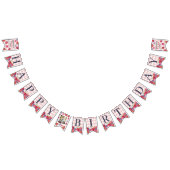 Aangepaste Schattigee Berry Eerste Verjaardag Roze Vlaggetjes (Alle)