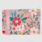 Aangepaste Schattigee  Bloem Cadeaus voor Vrouwen  Golfhanddoek (Horizontaal)