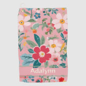 Aangepaste Schattigee  Bloem Cadeaus voor Vrouwen  Golfhanddoek (Voorkant)
