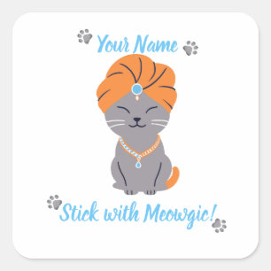 Aangepaste Schattigee Cat Sticker - Stick met Meow