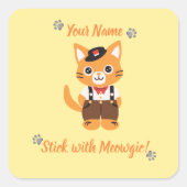 Aangepaste Schattigee Cat Sticker - Stick met Meow (Voorkant)