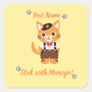 Aangepaste Schattigee Cat Sticker - Stick met Meow