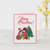 Aangepaste Schattigee Chihuahua hond met klein mei Kaart (Gele Bloem)