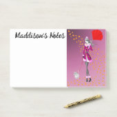 Aangepaste Schattigee Dog Walker Herfstbladeren Ro Post-it® Notes (Op bureau)